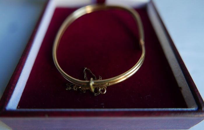 Vintage  14k Yellow Gold Plated  Bangle Bracelet