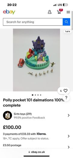 Vintage 1996 Disney Polly pocket 101 Dalmatians