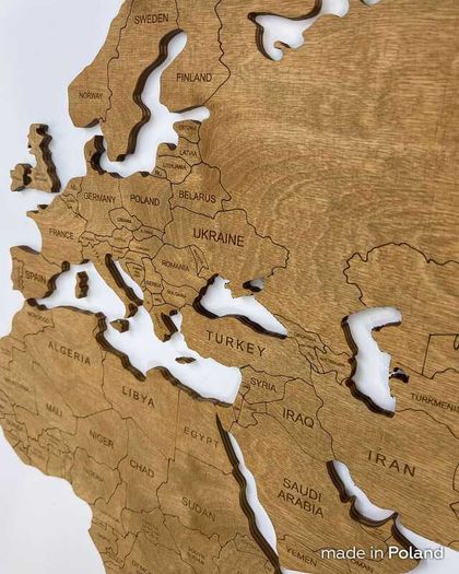 2D Classic Version Map of The World Country Borders and Names