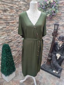 Khaki midi dress size 16-18 Postage included