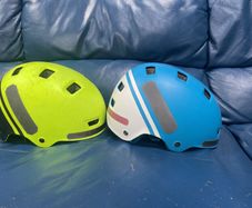 2x Childs helmets for bicycle, skateboard, scooter