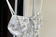 White Floral Lace Corset Top