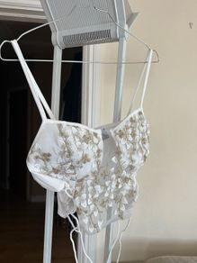 White Floral Lace Corset Top