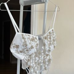 White Floral Lace Corset Top