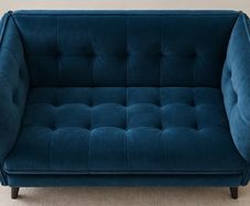Soft Navy Velvet 2 Seater Sofa Perfect for small spaces Harvey Norman' MISHA'135cm length 75 depth 80height in Cm