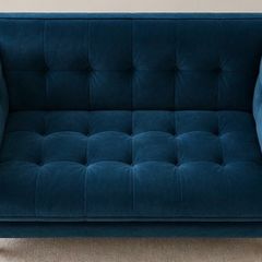 Soft Navy Velvet 2 Seater Sofa Perfect for small spaces Harvey Norman' MISHA'135cm length 75 depth 80height in Cm