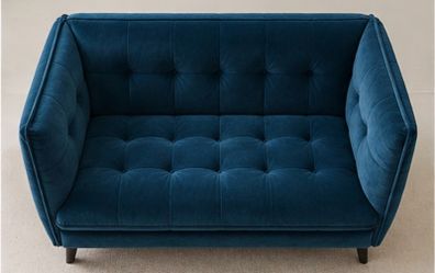 Soft Navy Velvet 2 Seater Sofa Perfect for small spaces Harvey Norman' MISHA'135cm length 75 depth 80height in Cm