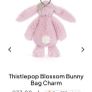 New JELLYCAT Thistlepop Blossom Bunny Bag Charm Image 3