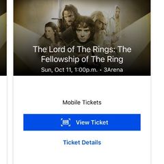 2 tickets Lord of the Rings in concert 3arena