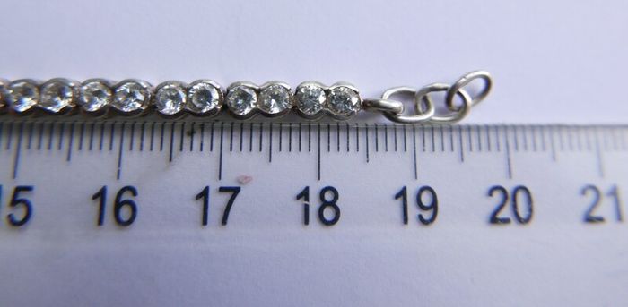 Vintage Sterling Silver 925 Round CZ Tennis Bracelet length 8" - 11,3g