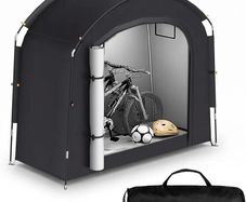 Bike Shed, Bike Storage Outdoor Waterproof Storage Tent, Portable Garden Garage Shelter for 2 Bicycles, Motorcycle, Tools, Toys & Lawn Mower