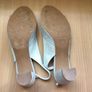 Pedro Anton Spanish Leather Silver Block Heels Slingbacks Size 8 Image 5