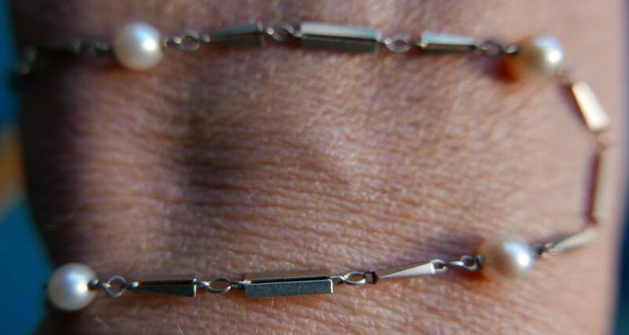 Vintage Sterling Silver 925 Necklace with Pearls 2,7g