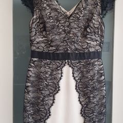 REISS ivory and black lace dress Sz 12