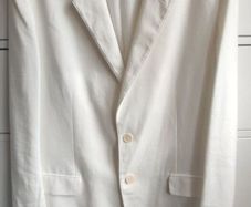 Calvin Klein Collection Luxury Italian Blazer - White Seersucker - IT 52