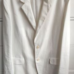 Calvin Klein Collection Luxury Italian Blazer - White Seersucker - IT 52