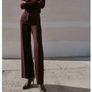 Zara Burgundy Tailored Co-ord Suit Set - Fitted Blazer (S) & Straight Leg Trousers (M) Second Hand Only Worn Twice Image 2