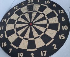 Vintage 70's reversible dart board and dart