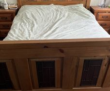 Solid wood king bed frame