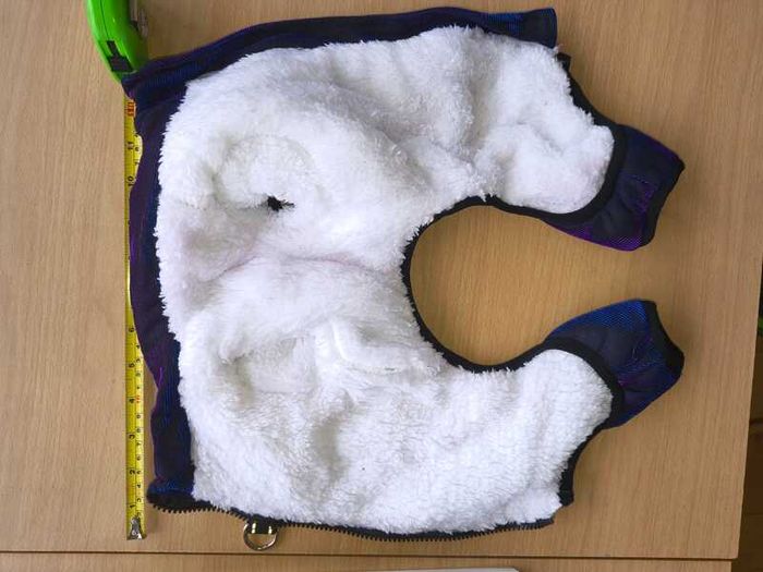 Warm Pet Jacket. Holographic, Faux Fur Lined (XS-S) Water-resistant