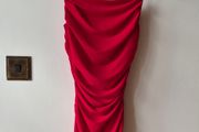 Red ruched dress