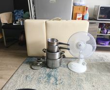 fan  and massage bed and cooking tubs
