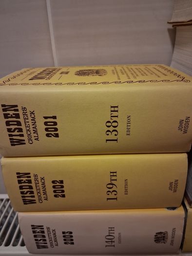 Cricket Books. Wisden Cricketers Almanack. Years 1996 to 2003. Eight Books In Chronological Order.Collect In Dublin Or Receive Via Post.