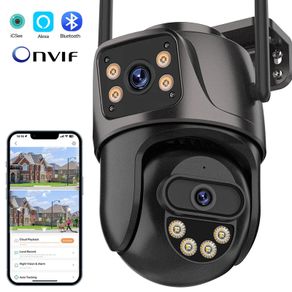 4K 8MP PTZ WIFI Camera Dual Lens Dual Screen IP Camera Outdoor 4MP HD Auto Tracking Security Protection CCTV Surveillance iCSee