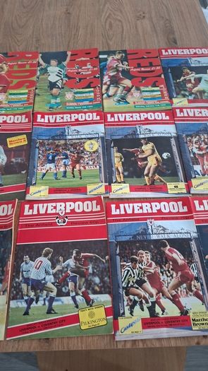 Vintage Liverpool FC programmes x12