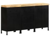 Sideboard with 3 Drawers and 4 Doors Rough Mango Wood
