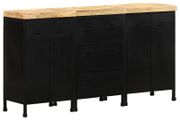Sideboard with 3 Drawers and 4 Doors Rough Mango Wood
