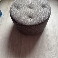 Footstool Round, Grey