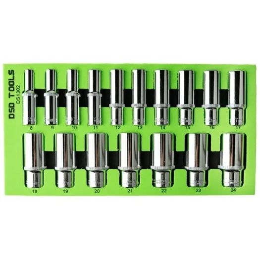 17pc 3/8-inch Dr 12pt Deep Sockets
