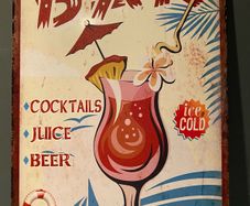 Cocktail Bar Tin Metal sign