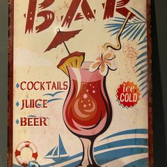 Cocktail Bar Tin Metal sign