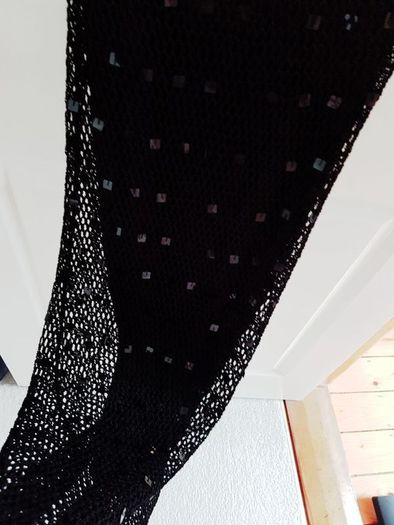 Black Party Dress with Sequins - Size 14