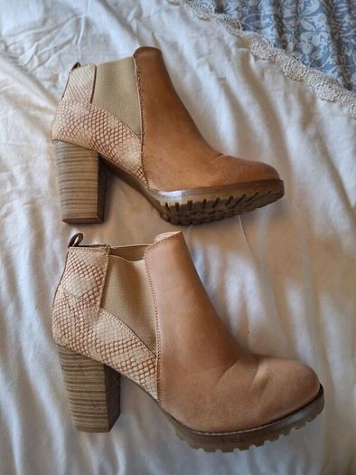 Cream Ankle Boots