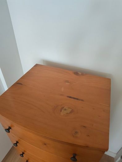 beautiful vintage solid wooden tall boy chest of drawers