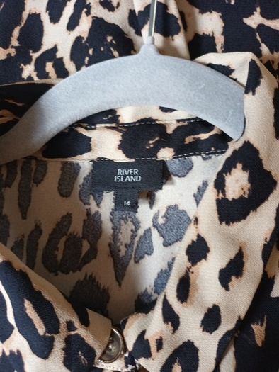 River Island  Animal Print  Shirt Dress. S.14. NEW.