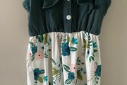 Hi lo floral green ruffle dress 4-5 years