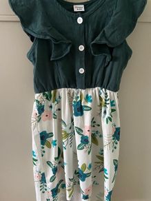 Hi lo floral green ruffle dress 4-5 years