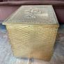 Ornate Brass Fireside Coal Box Embossed Three Ships at Sea Image 4