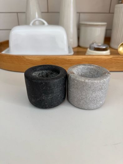 Marble salt and pepper pinch bowls
