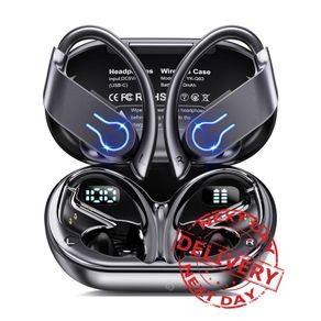 NEW SALE | Earbuds Bluetooth Headphones 120H Playtime Stereo Ear Buds Bluetooth 5.3 Dual Power Display Sports Headphones with Earhooks IPX7 Waterproof Earbuds