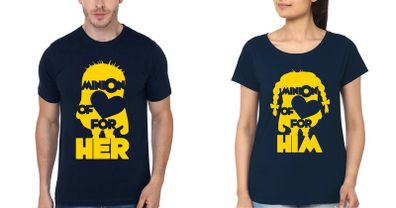 Love Minions Couple T-shirts Great Gift Present For Valentines Day Idea