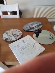Clock & Mirror & 2 Pictures