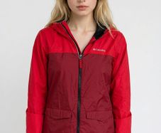Columbia Sportswear red hooded jacket in size Large.