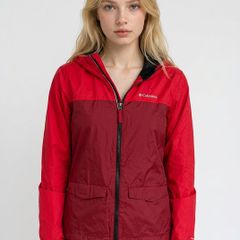 Columbia Sportswear red hooded jacket in size Large.