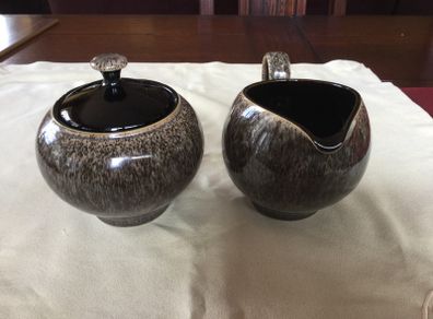 Denby Praline Jug and lidded sugar bowl
