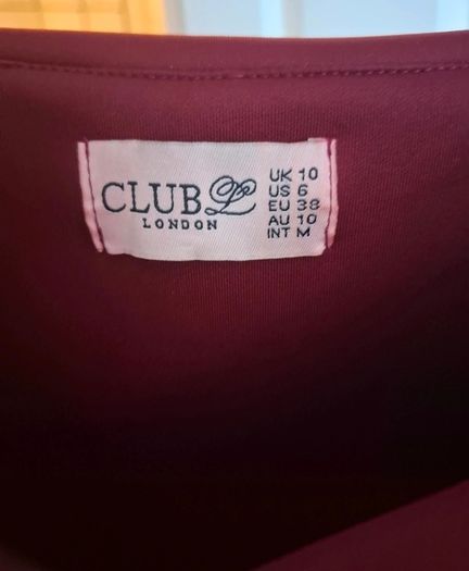 Club L london - burgandy dress size 10